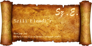 Szili Elemér névjegykártya